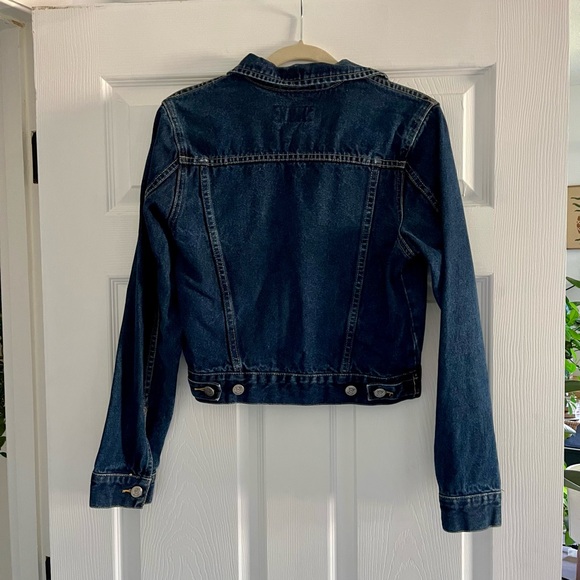 Angels Vintage Dark Blue Wash Cotton Denim Jacket Size Medium - Picture 4 of 4